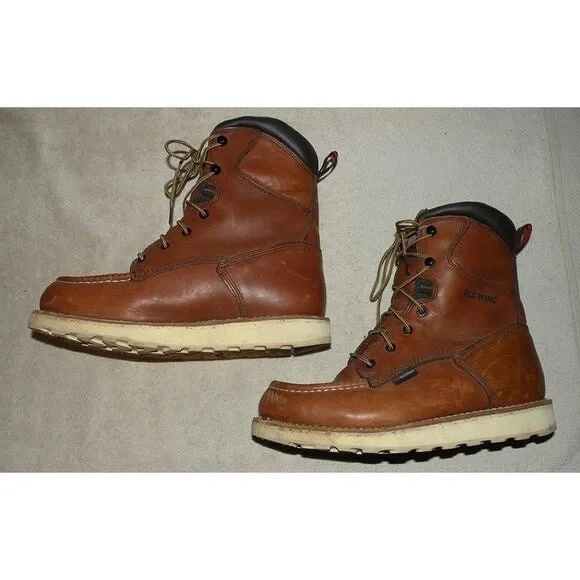 Red Wing Classic Men's 7.5D Leather Work Boots Waterproof ASTMF2892-11 EH